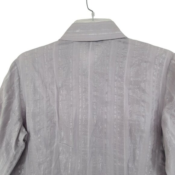 Lafayette 148 Button Down Shirt Long Sleeve Collared Neck Grey Size 6 - Picture 8 of 10